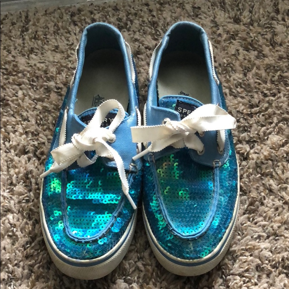 Aqua mermaid sequin Sperry’s!!!